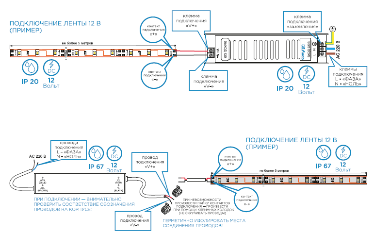 Как подключить ргб ленту к блоку питания 12 без контроллера