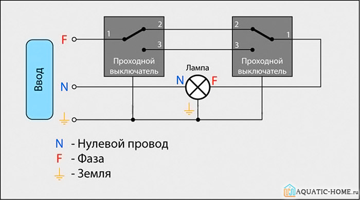 Схема подключения двойного переключателя