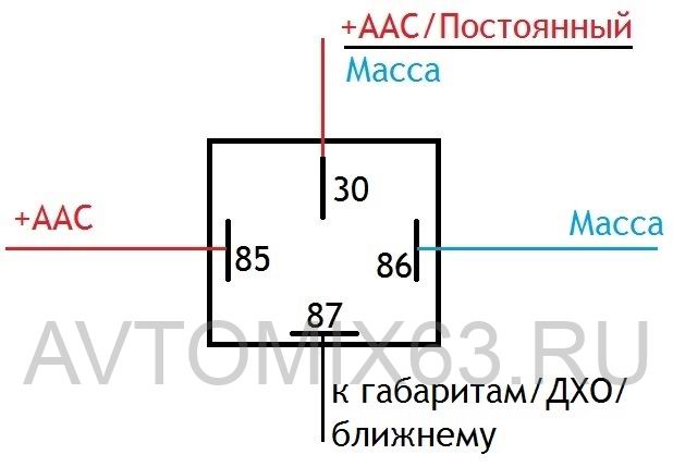 Реле 4х контактное 12в схема подключения