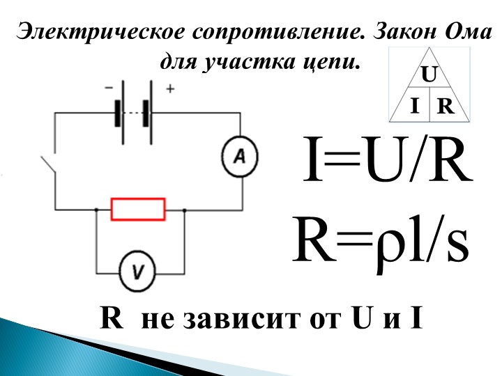 Тест электрическое сопротивление закон ома. Электрическое сопротивление участка цепи. Закон Ома для участка цепи соединение проводников. Сопротивление участка цепи формула. Электрическое сопротивление закон Ома.