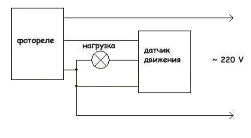 Датчик освещения уличный схема