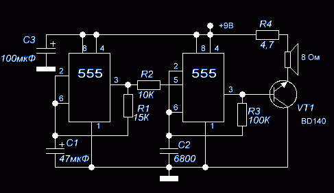 Не555 схема включения