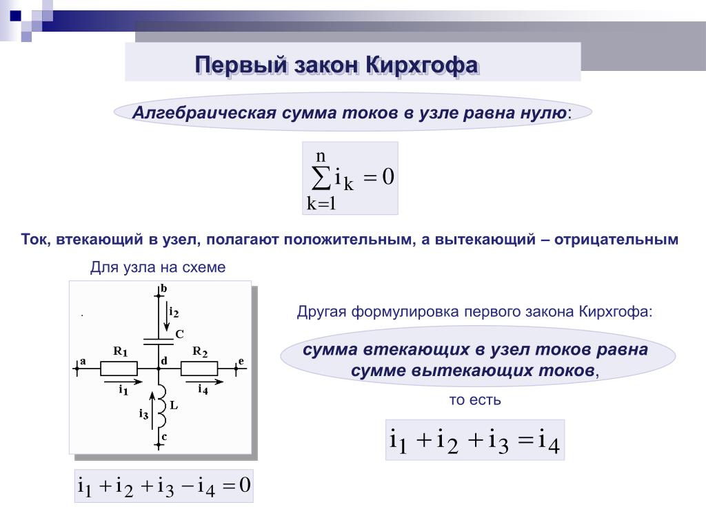 Установите соответствие между первым законом кирхгофа и лучевой диаграммой токов