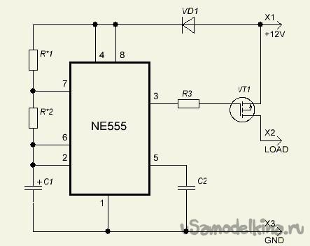 Схема для промывки форсунок на ne555
