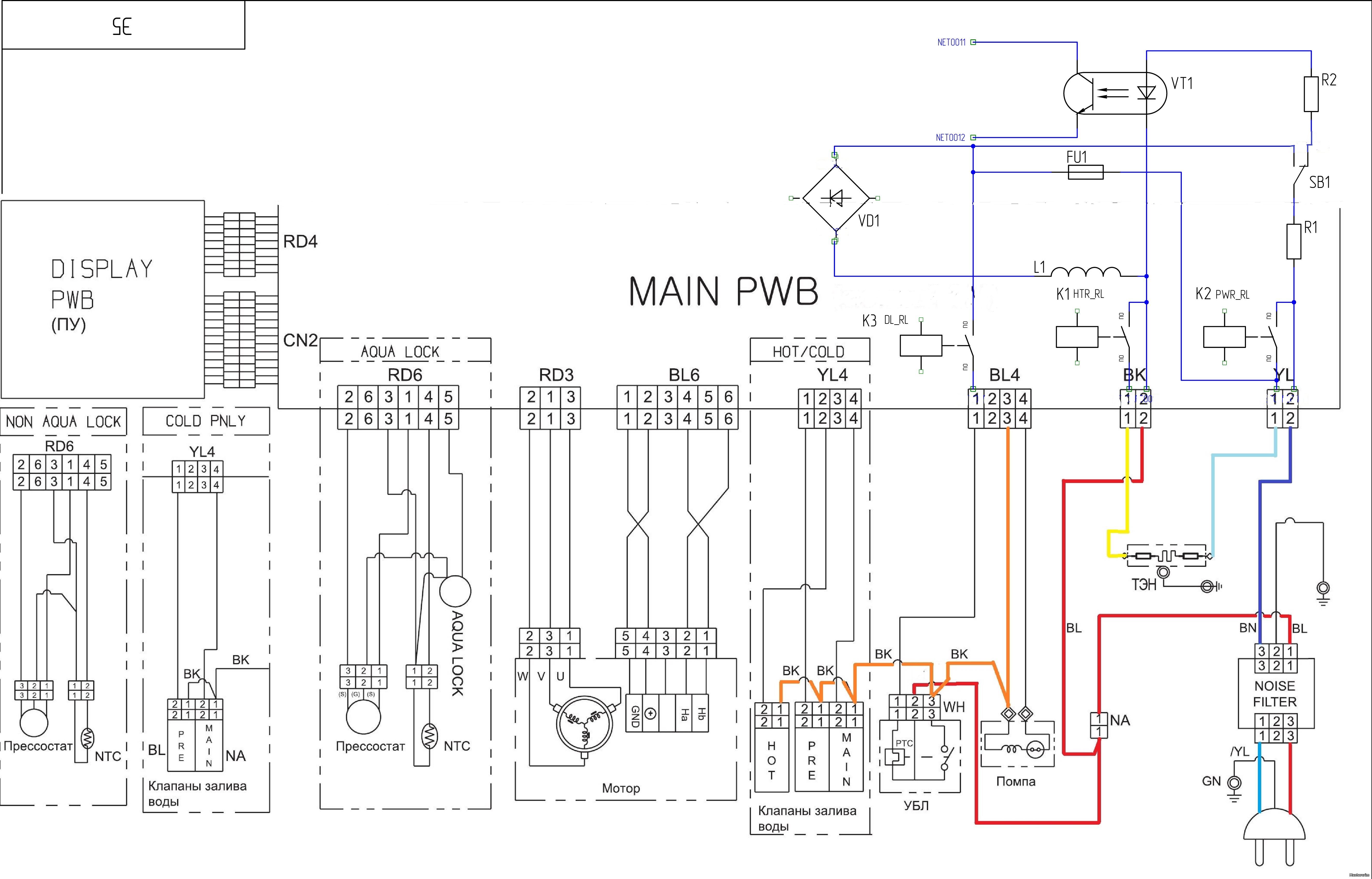 Электрическая схема стиральной машины beko wkn 61011m