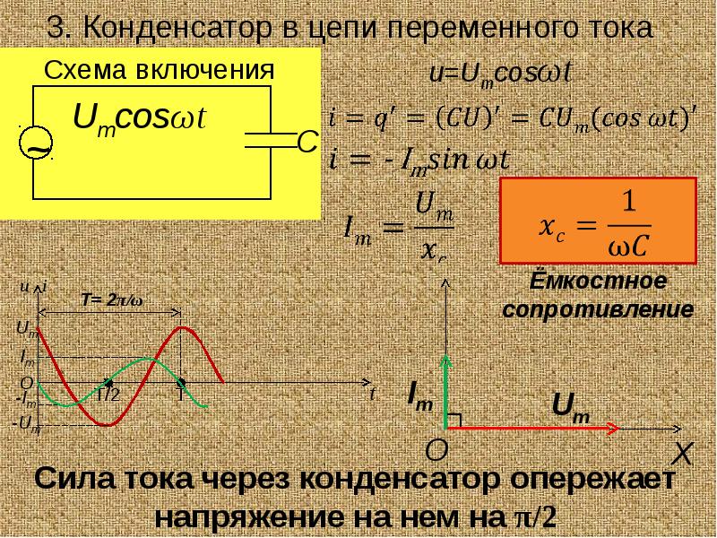 Расчет реактивного сопротивления конденсатора