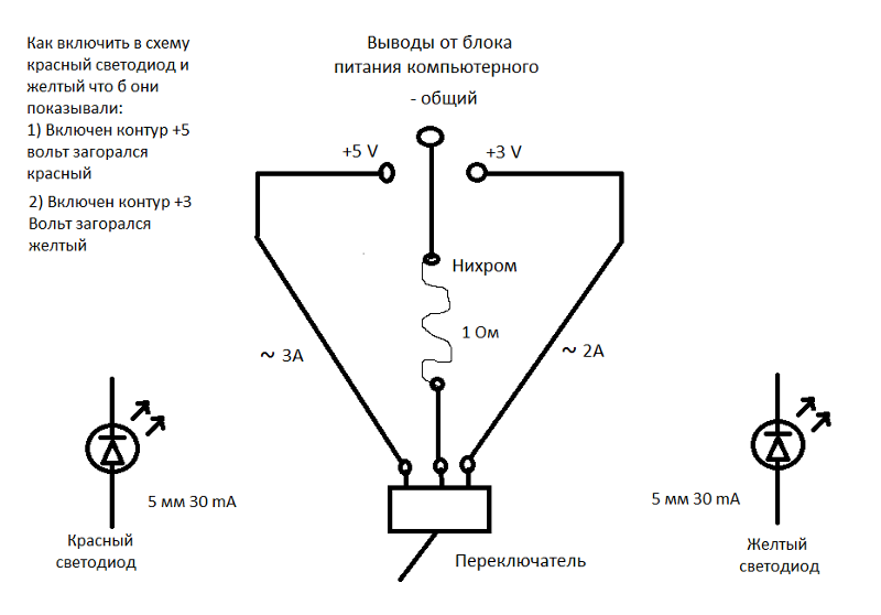 Включить светодиод на 220 вольт схема