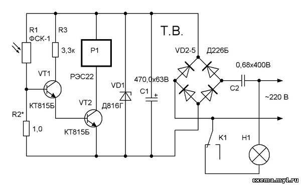 Выключатель сумеречный схема