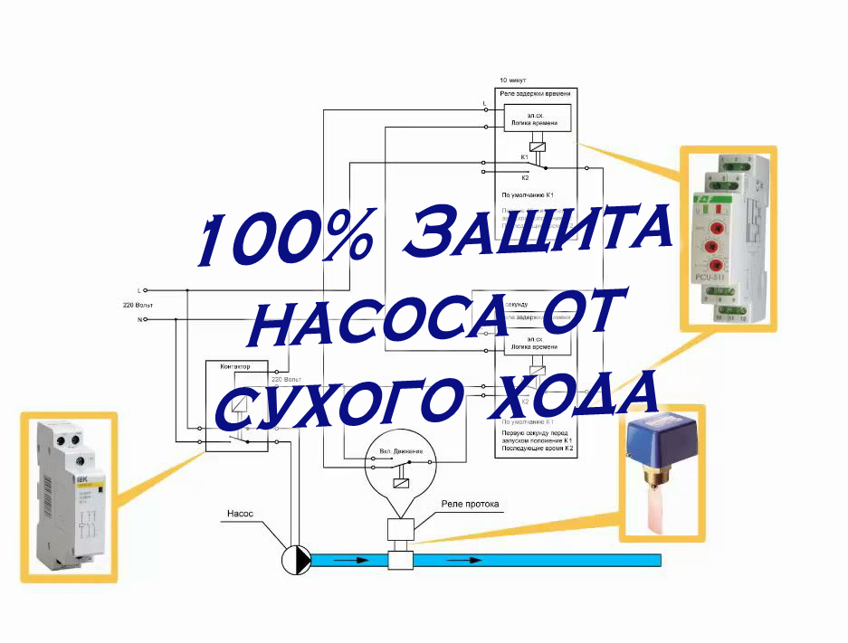 Подключения реле защиты от сухого хода схема подключения