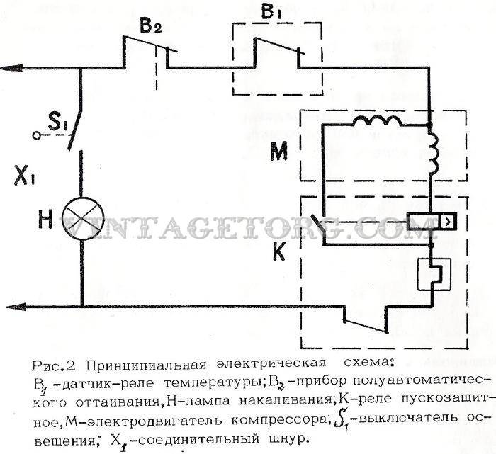 Электрическая схема холодильника бирюса 6