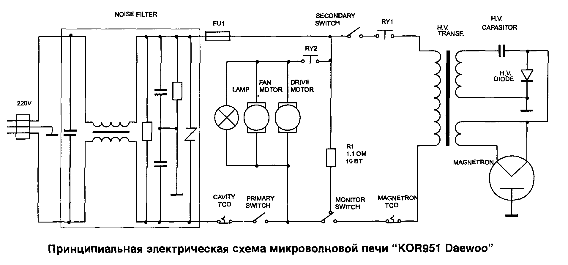 Схема инверторной микроволновки lg